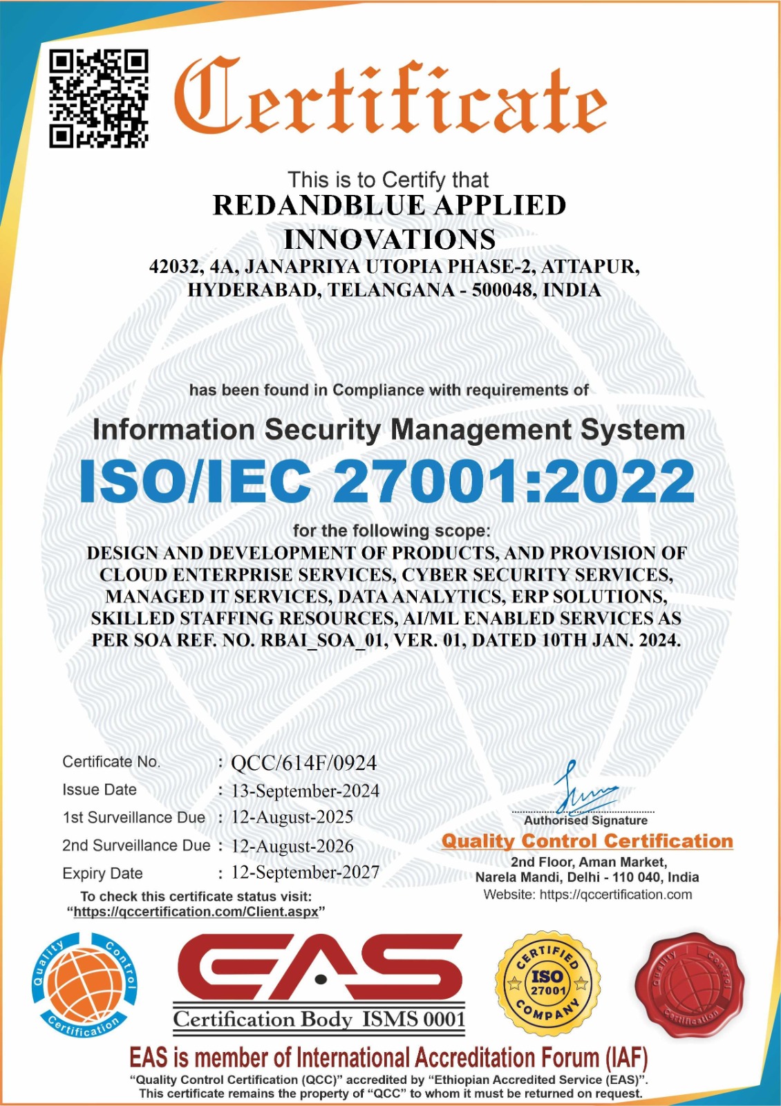 ISO 27001:2022 – Information Security Management System (ISMS)